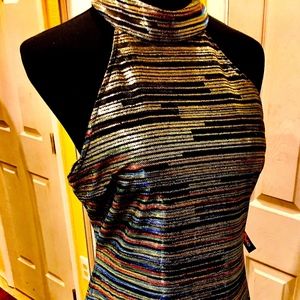 Metallic-Stripe Dress